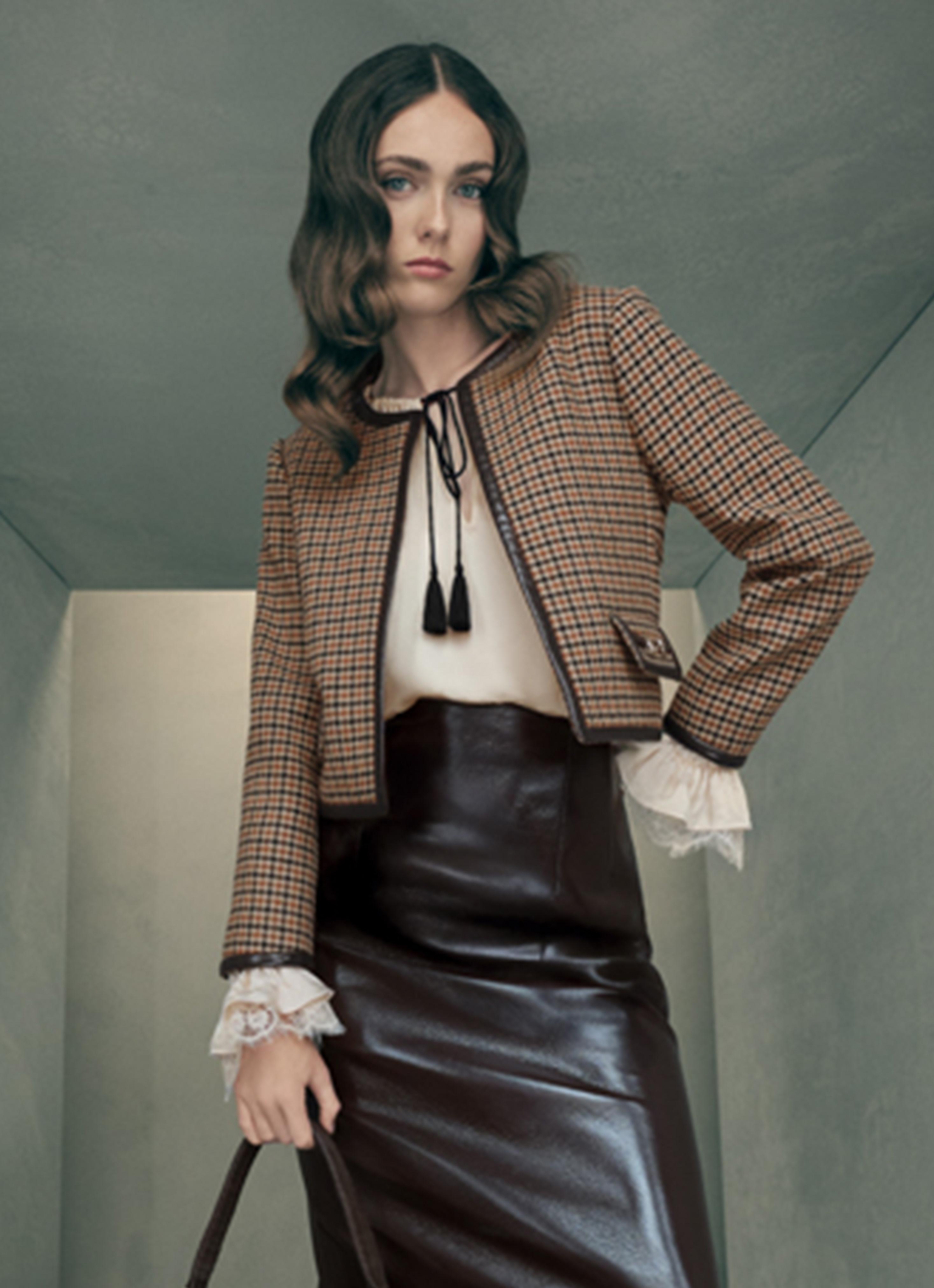 Zisou Brown Check Print Mini